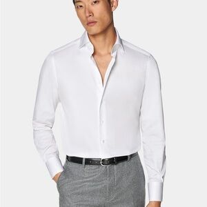 Suit Supply White Twill Tailored Fit Shirt